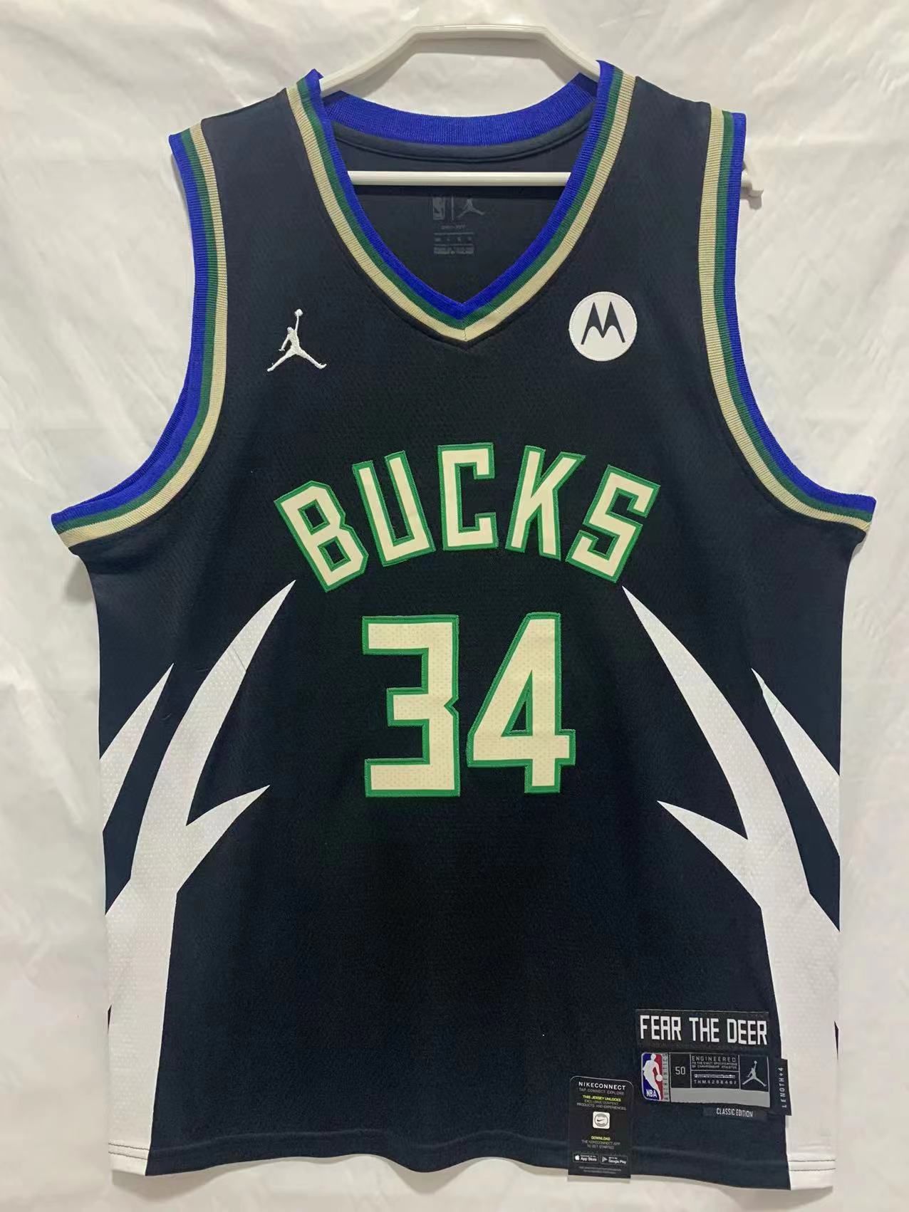 Men Milwaukee Bucks #34 Antetokounmpo Black Season 22-23 NBA Jersey